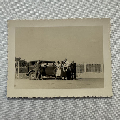 Vintage Photograph Photo Print People with Car Automobile European
