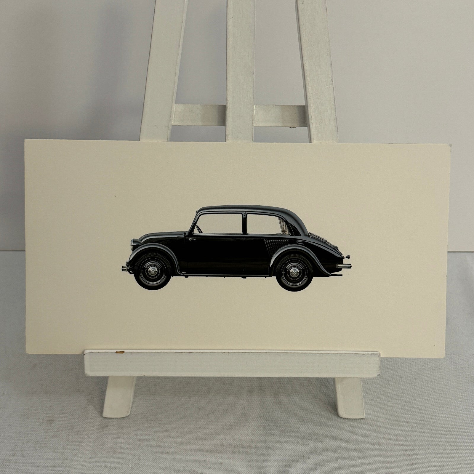 1934 Mercedes Benz 130 W23 Car Illustration Art Drawing Hand Drawn Vintage