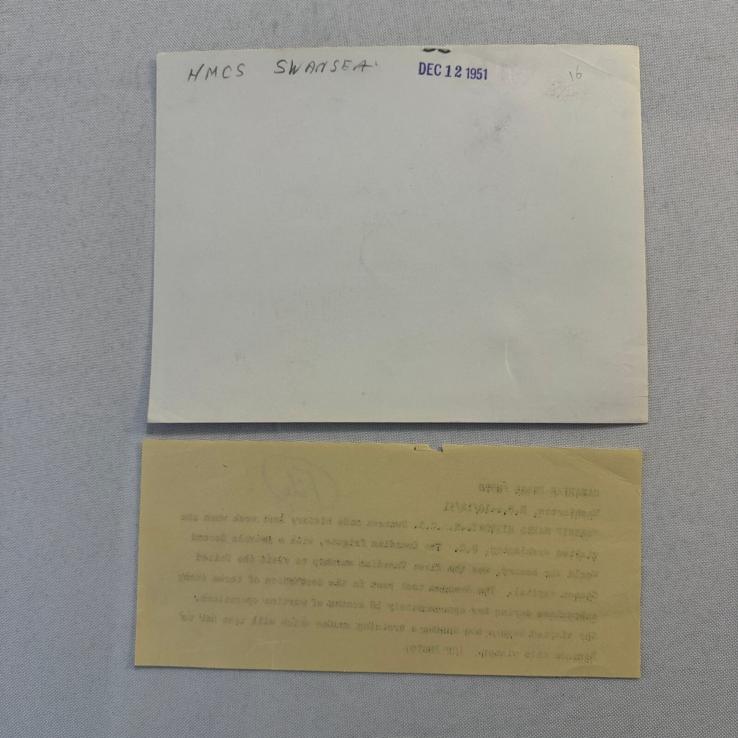 Vintage Royal Canadian Navy Military Ship HMCS Swansea Boat Visits Washington