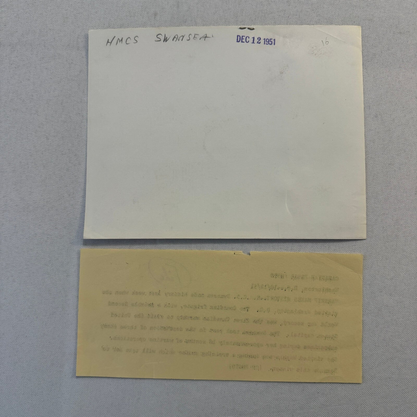 Vintage Royal Canadian Navy Military Ship HMCS Swansea Boat Visits Washington
