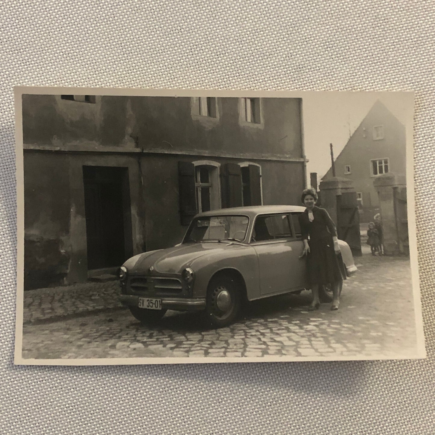 Vintage Photo Photograph Snapshot Lot of 2 Woman with Car Germany 1956 AL22SM1