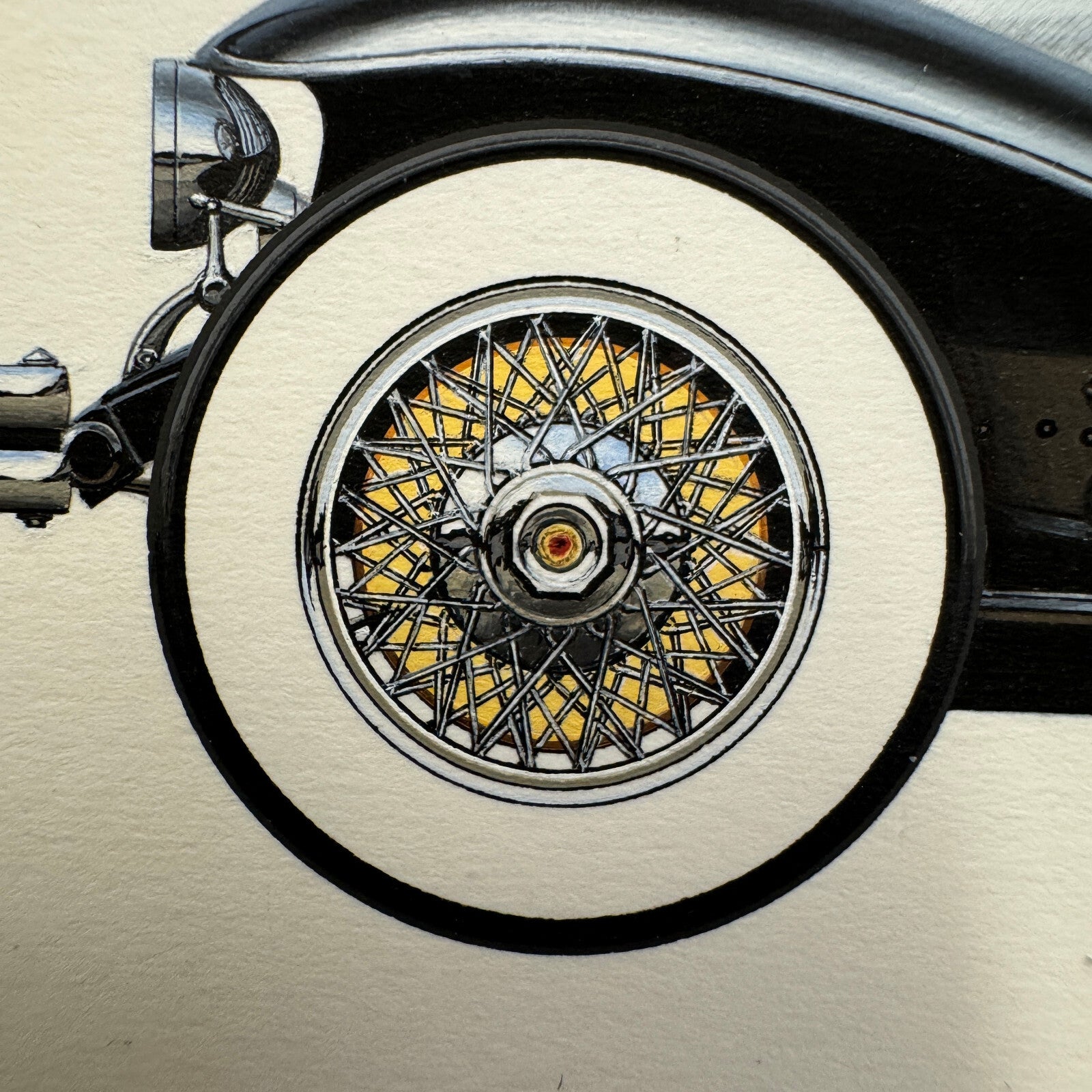 1932 Duesenberg Model J by Coachbuilder Derham Car Illustration Art Drawing