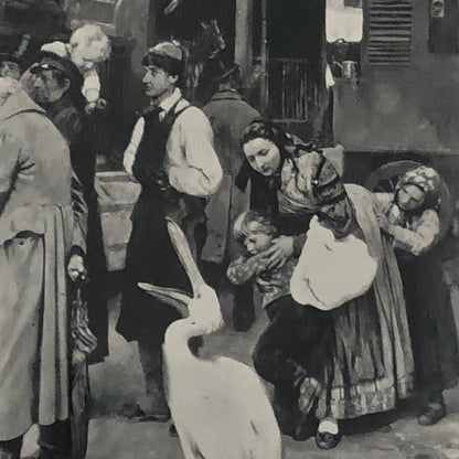 Circus Painting Vintage Photo Photograph Snake Camel Birds Animal Act