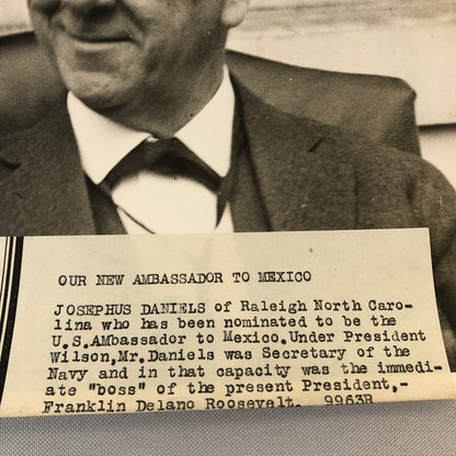 Press Photograph Photo US Ambassador to Mexico Josephus Daniels Portrait