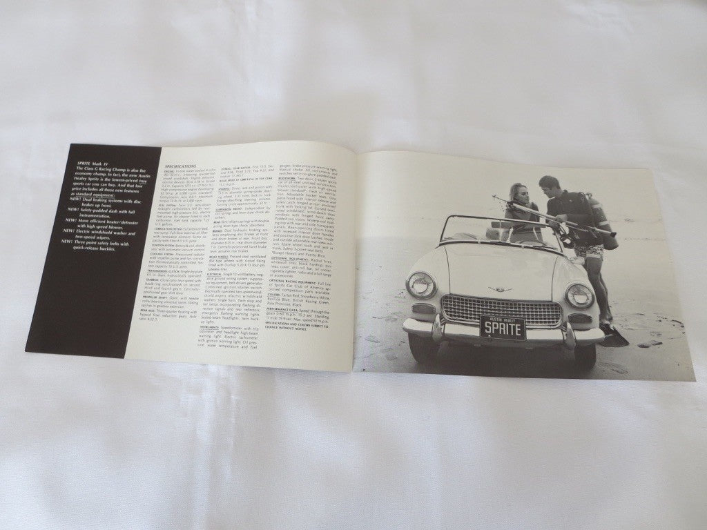1968 Austin Healey Sprite Mark IV Sales Brochure Catalog Advertising 