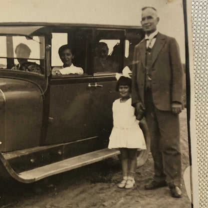 Vintage Photo Photograph Family Child with Antique Automobile Car - Tag AL22SM2