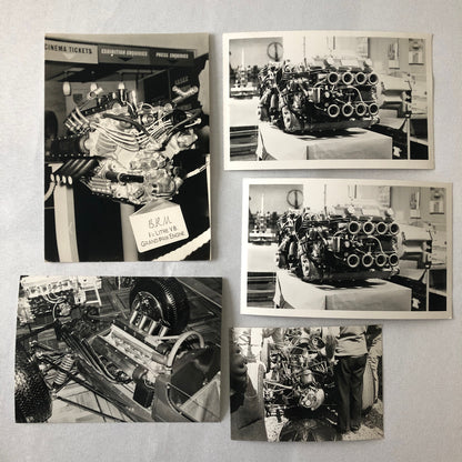 Vintage Racing Photo Photograph Print BRM Engine Lot of 5