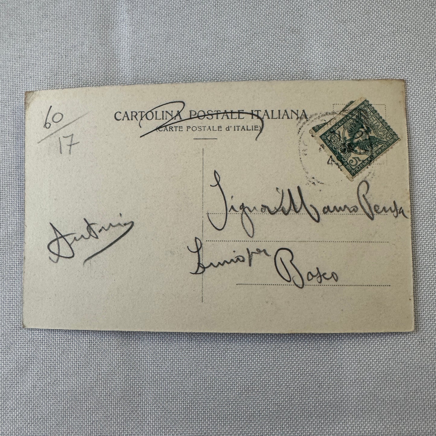 Vintage Italian Postcard Post Card Automobile Touring Club Car 1905