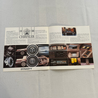 1988 Chrysler Dynasty Car Sales Brochure Catalog Advertising