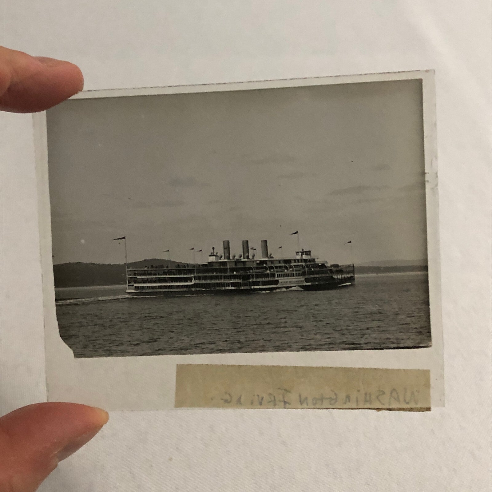 Antique Glass Plate Lantern Slide Photo Boat Ship Washington Irving Steamer