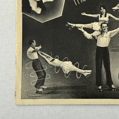 Vintage Circus Rollerskating Roller Skate Act Postcard Post Card 2 Donalds