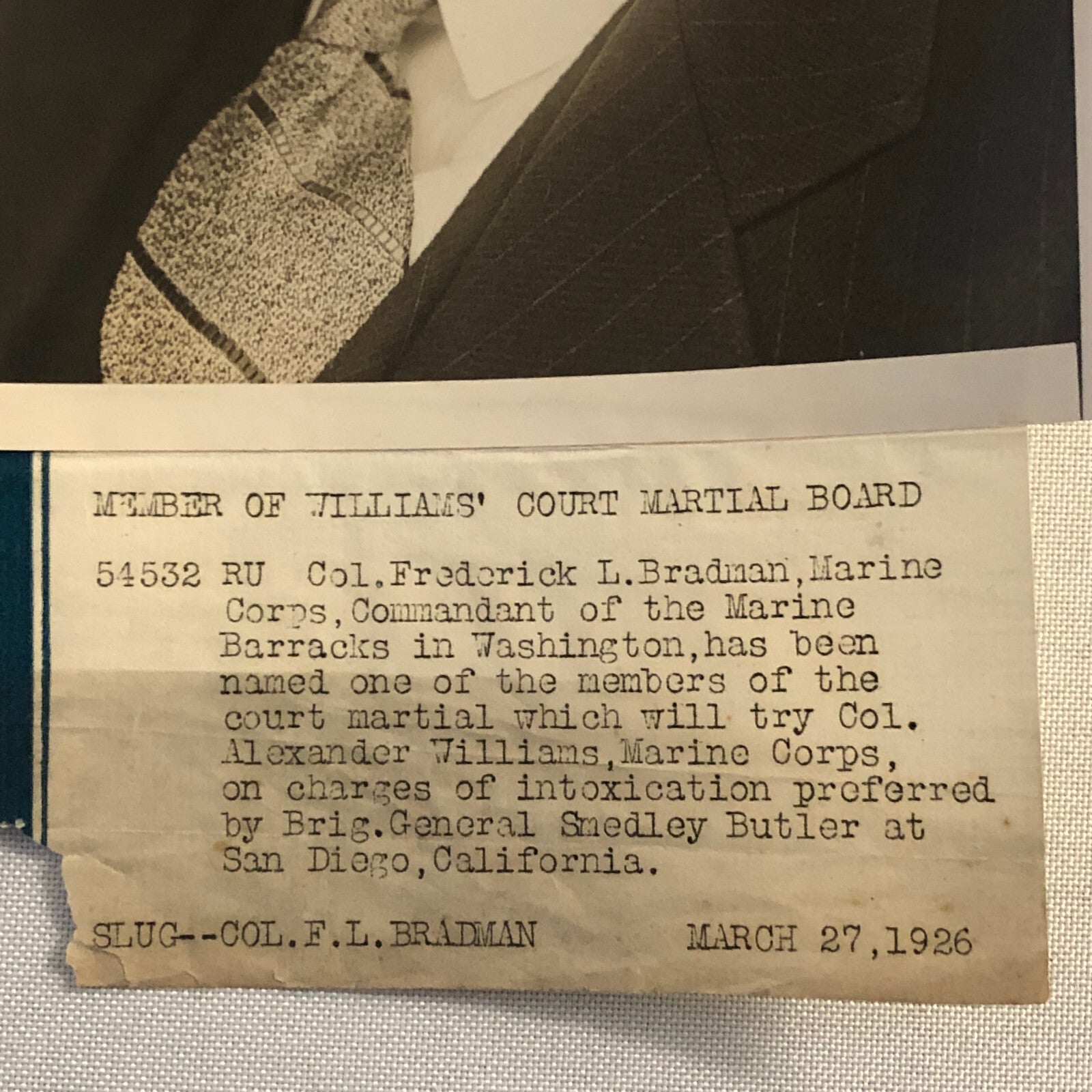 Press Photo Photograph Marine Corps Colonel Frederick L Bradman 1926