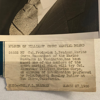 Press Photo Photograph Marine Corps Colonel Frederick L Bradman 1926