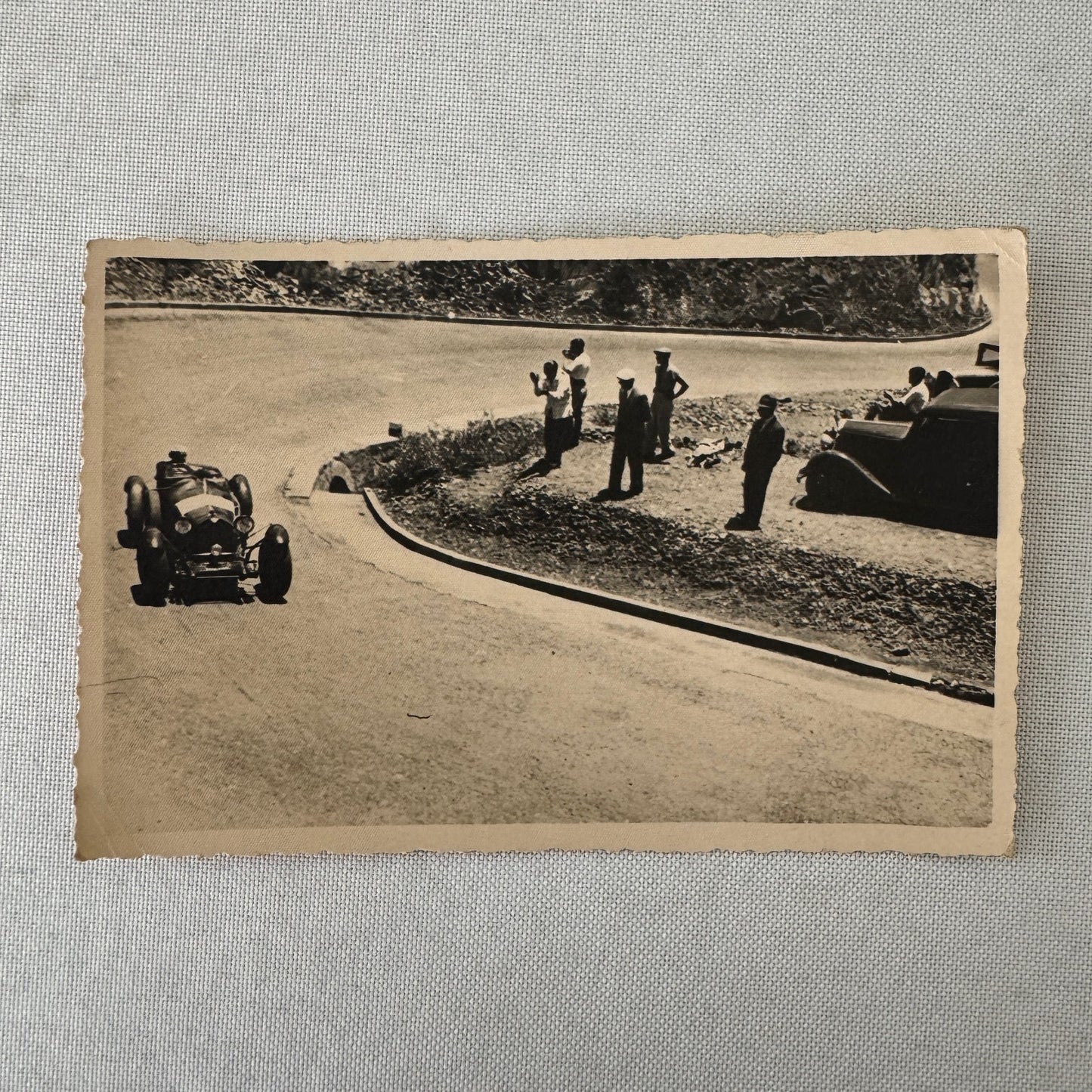 Vintage Real Photo Postcard Post Card RPPC Racing Car Automobile Race Italian