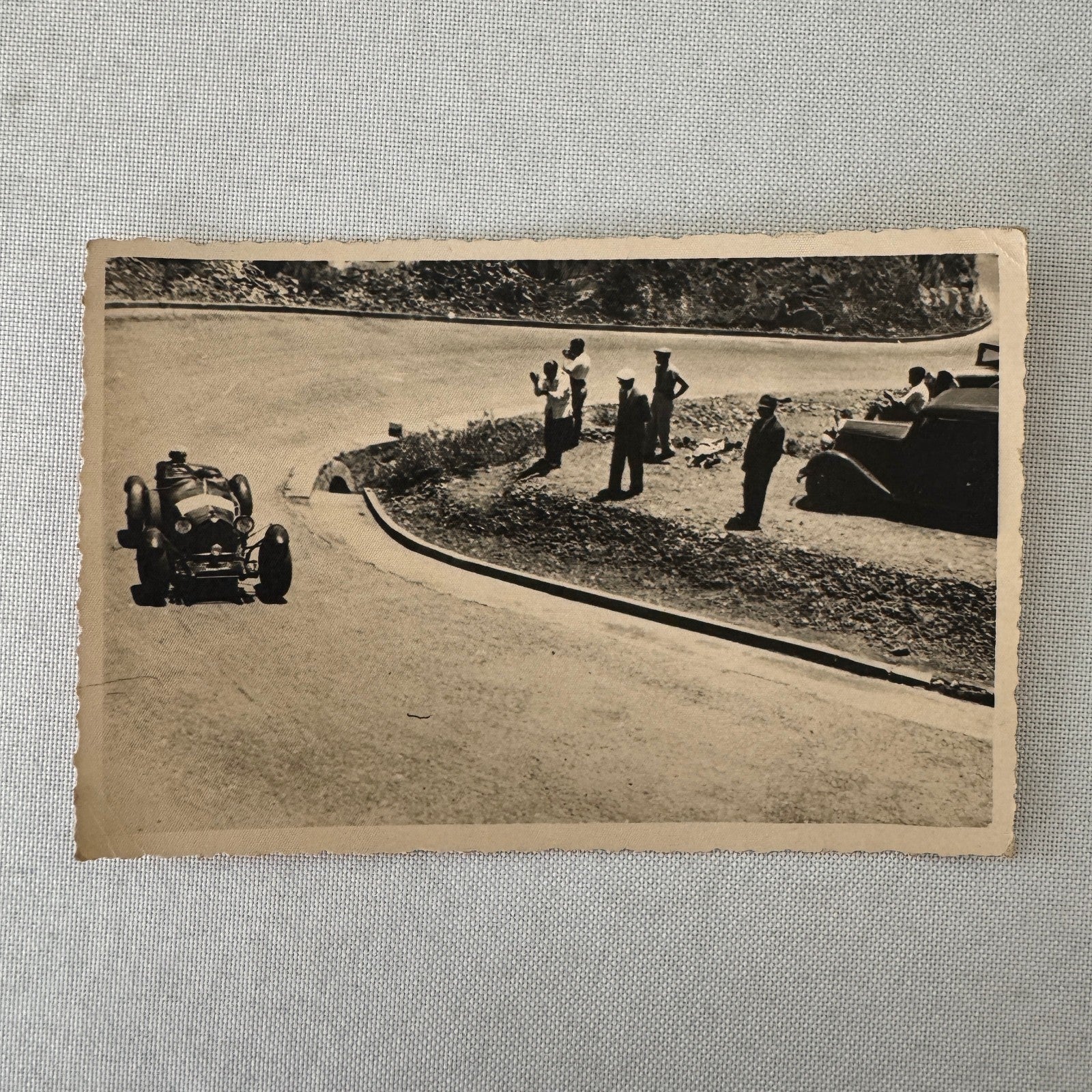 Vintage Real Photo Postcard Post Card RPPC Racing Car Automobile Race Italian