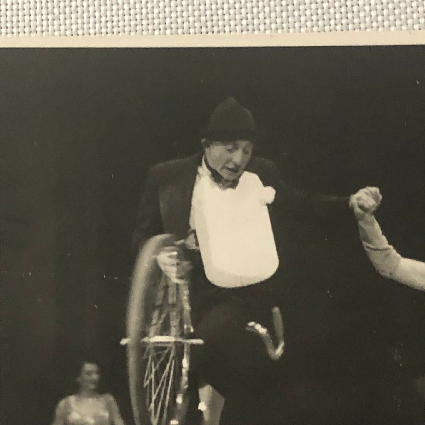 Circus Performer Clown on Bicycle Photo Photograph Vintage