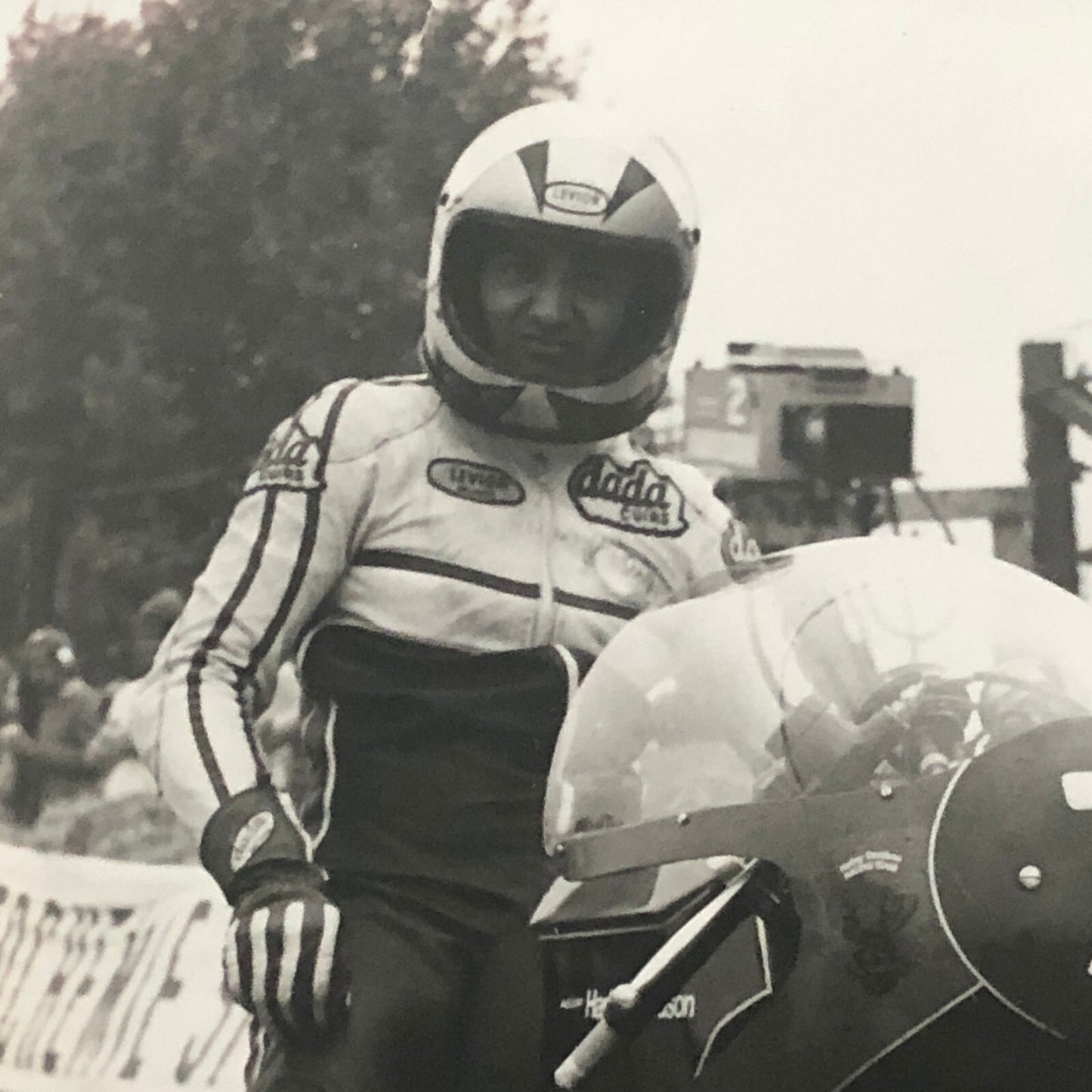Vintage Motorcycle Racing Photo Photograph Bike Rider Harley Davidson