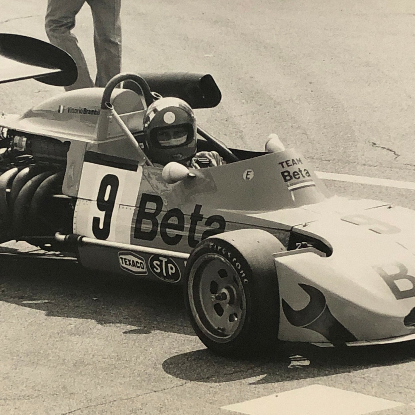 Vintage Racing Car Photo Photograph Print Team Beta Tag 209