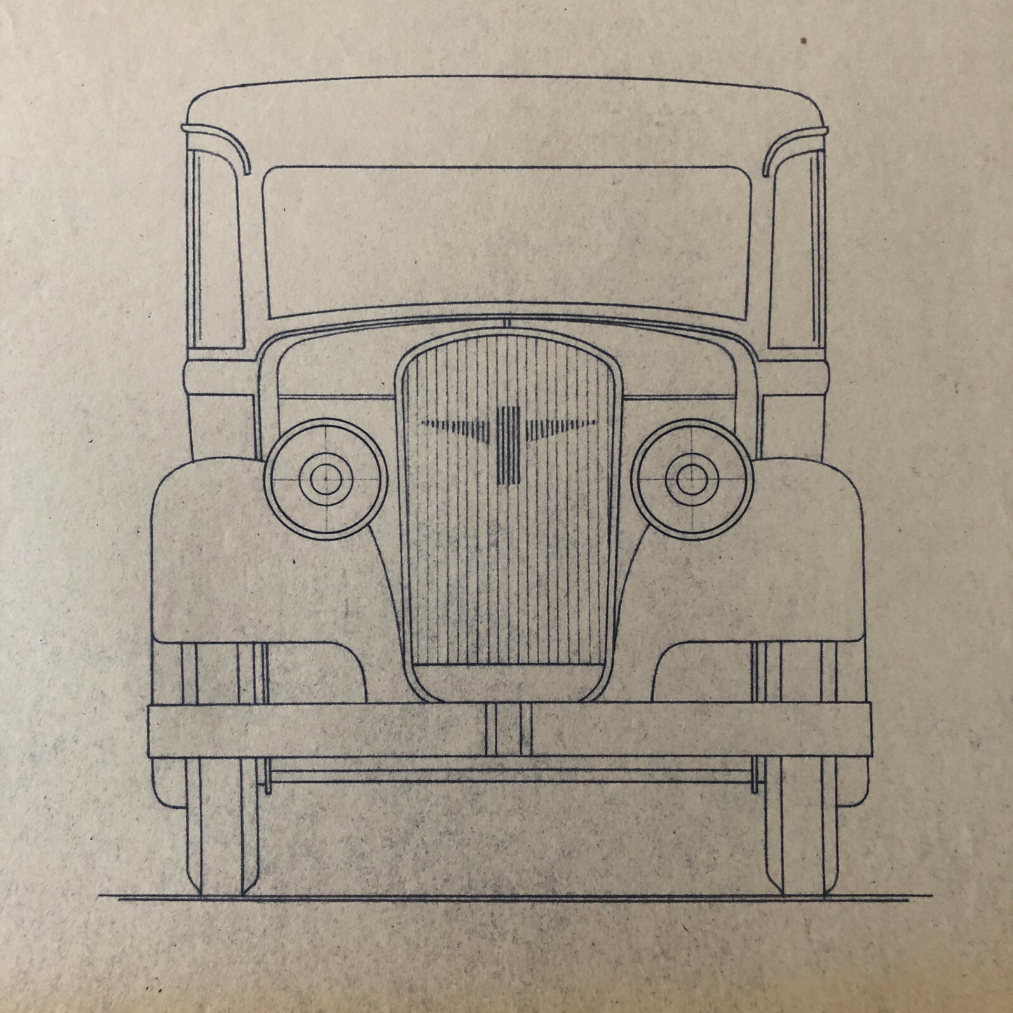 1933 Coachbuilder Car Design Blueprint Rendering Blue Print Coupe Body Style 