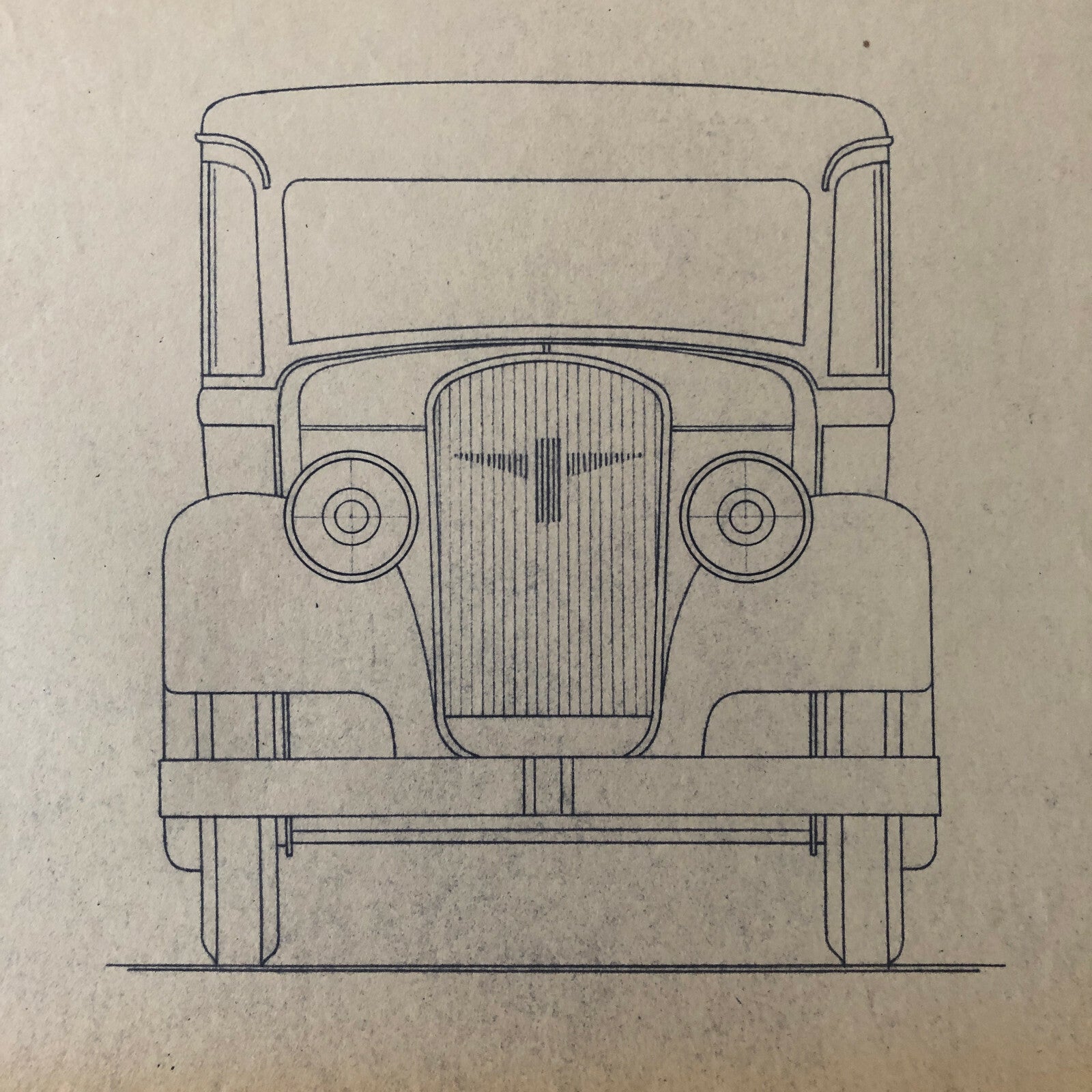 1933 Coachbuilder Car Design Blueprint Rendering Blue Print Coupe Body Style 