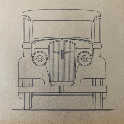 1933 Coachbuilder Car Design Blueprint Rendering Blue Print Coupe Body Style 