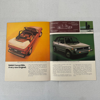 1981 Volkswagen VW Rabbit Car Sales Brochure Catalog Rabbit Convertible