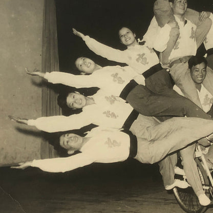 Circus Acrobat Bicycle Balancing Act Asian Photograph Keystone Photo Vintage