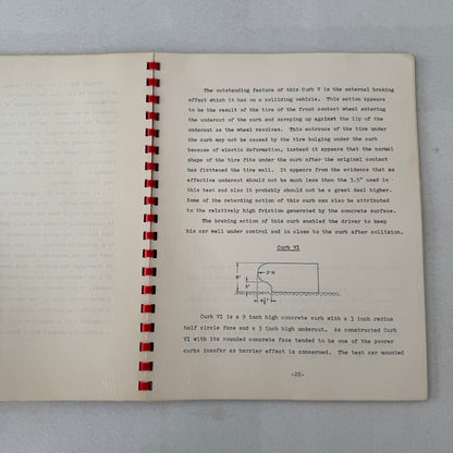 1953 California Civil Engineering Road Construction Report Curb Test Automobile