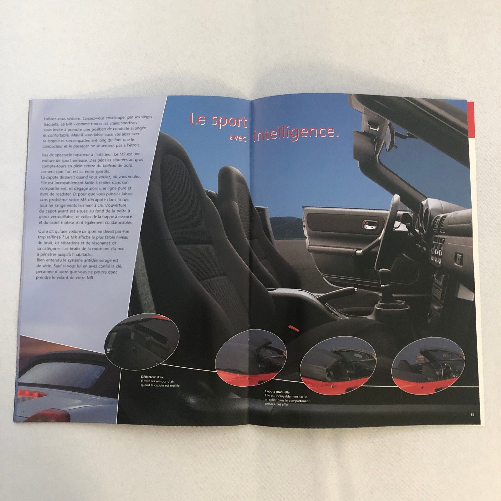 Toyota MR Roadster Car Sales Brochure Catalog Advertising FRENCH TEXT Toyota MR2