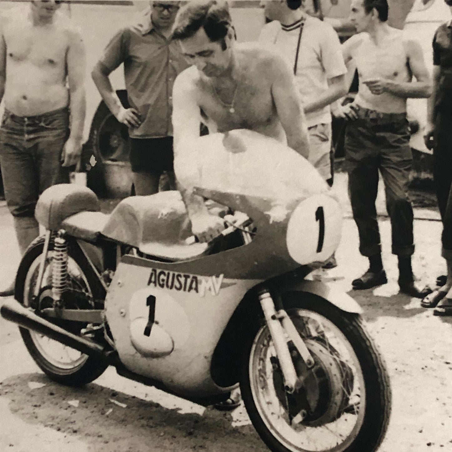 Vintage Motorcycle Racing Photo photograph MV Augusta Bike 1971 Giacomo Agostini