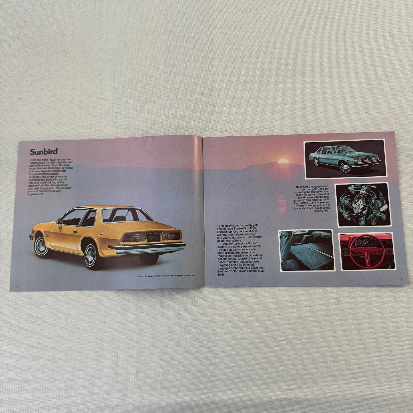 1976 Pontiac Sales Brochure Catalog Sunbird Ventura Astre Vintage Advertising