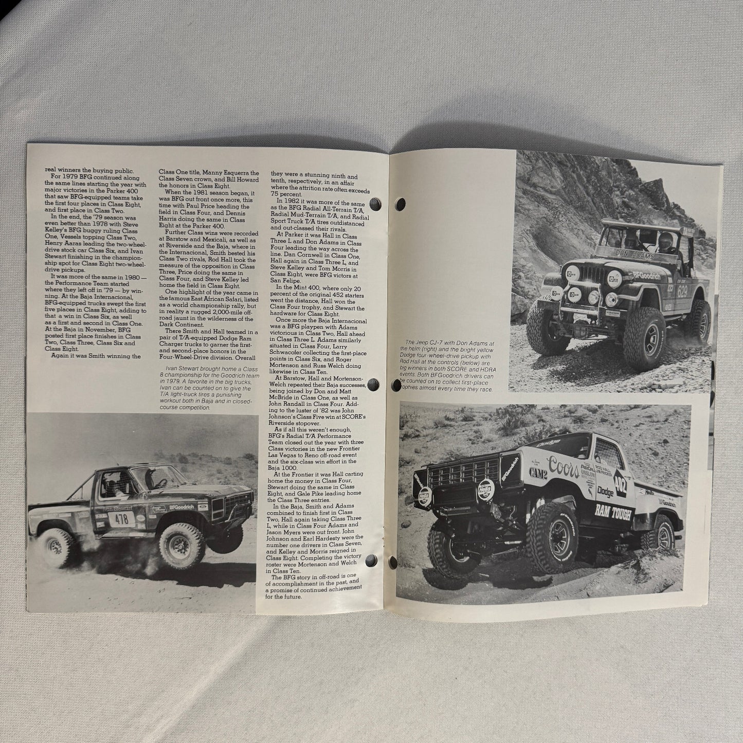BF Goodrich Tire RACING Sales Brochure Catalog Baja 1000 IMSA LeMans Rally