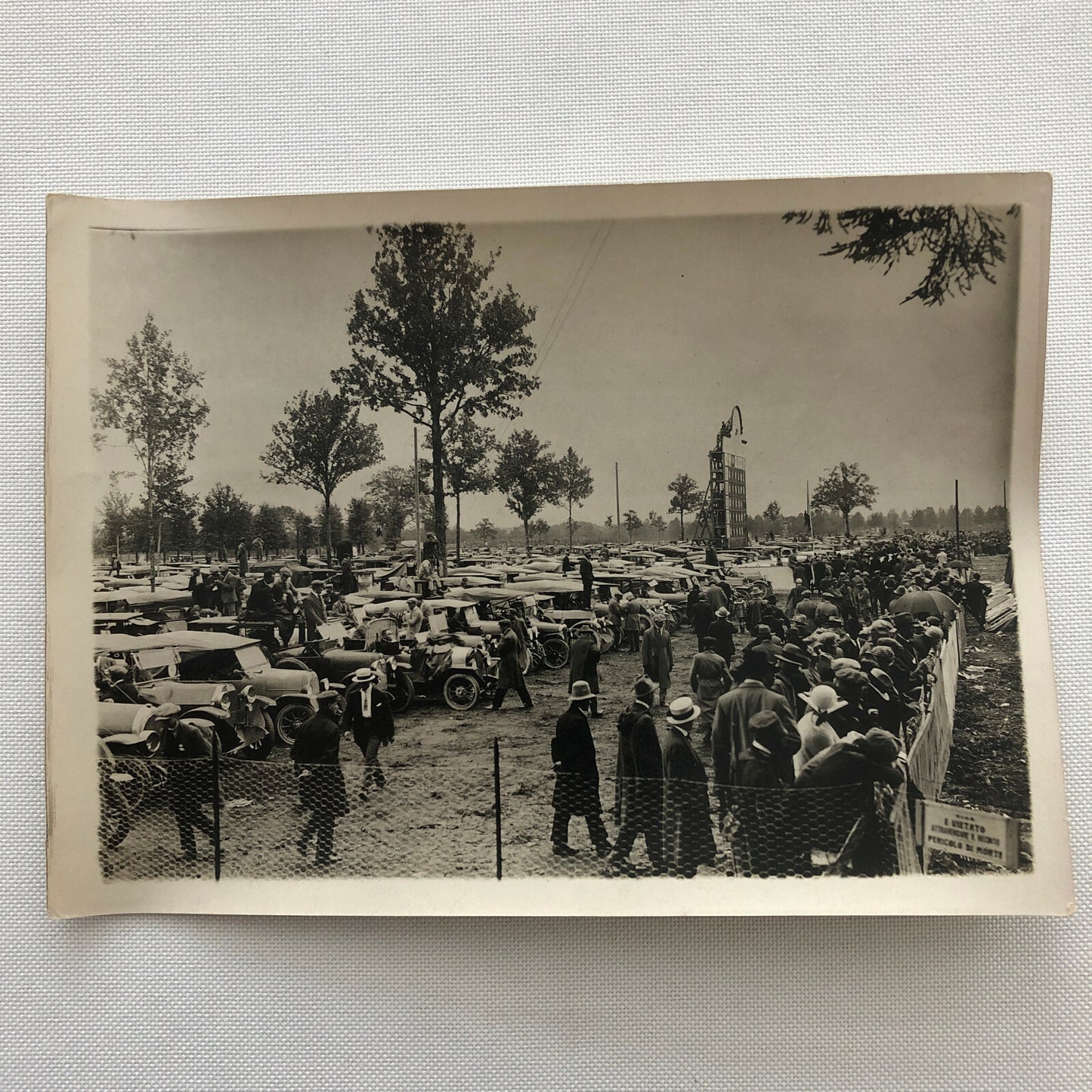 Antique Press Photo Photograph Meurisse Cars and Racing Spectators Paris Nice 
