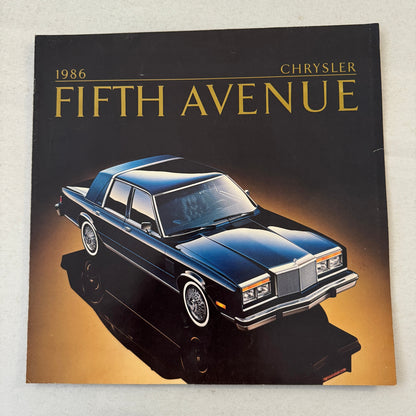 1986 Chrysler Fifth Avenue Car Sales Brochure Catalog Advertising