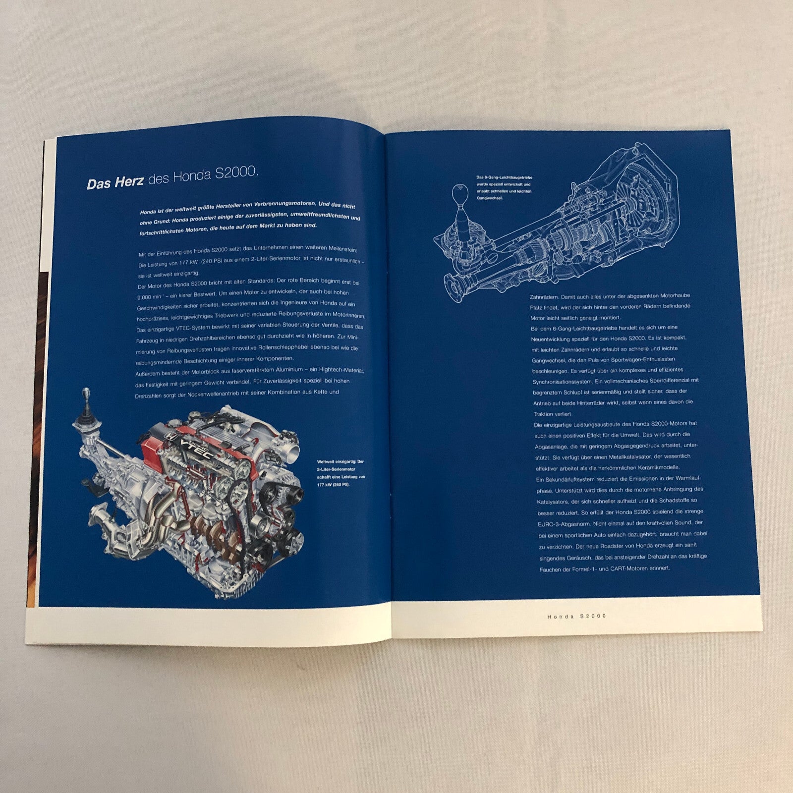 Honda S2000 Car Sales Brochure GERMAN Text European Market