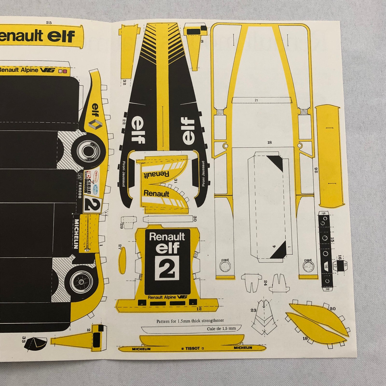 Renault A442 LeMans Paper Racing Car Model Brochure Renault 4 5 12 18 20 30 16