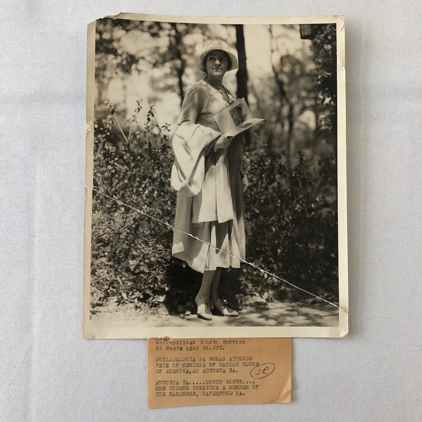 Press Photo Photograph Philadelphia Woman Attends Augusta Georgia Party 1920s