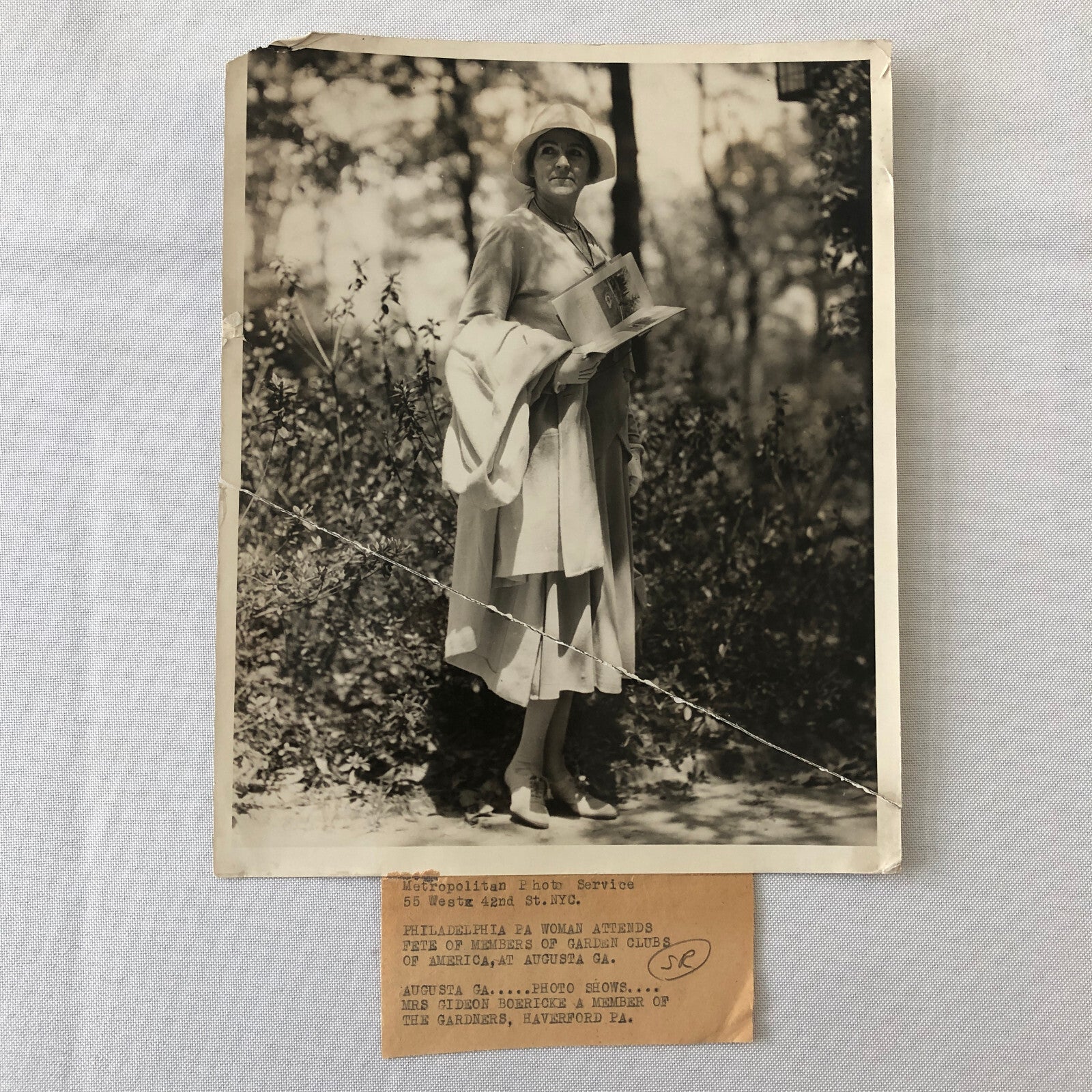 Press Photo Photograph Philadelphia Woman Attends Augusta Georgia Party 1920s
