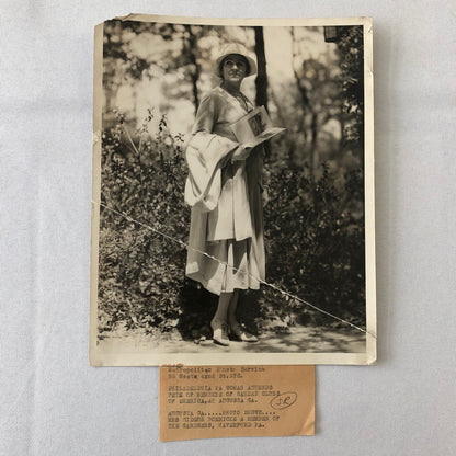 Press Photo Photograph Philadelphia Woman Attends Augusta Georgia Party 1920s