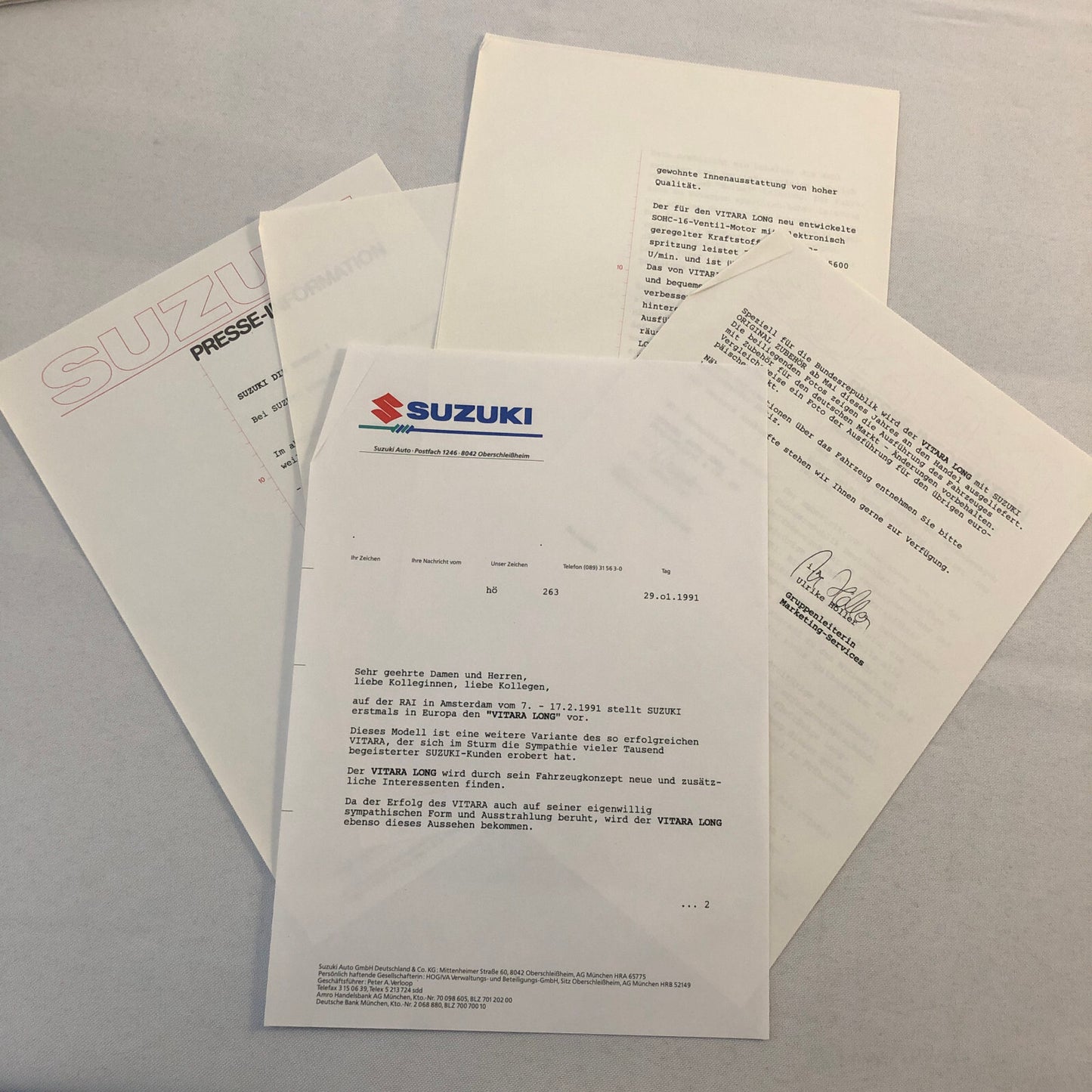 Suzuki Vitara 5-Door Wagon Press Kit Brochure Catalog 1991