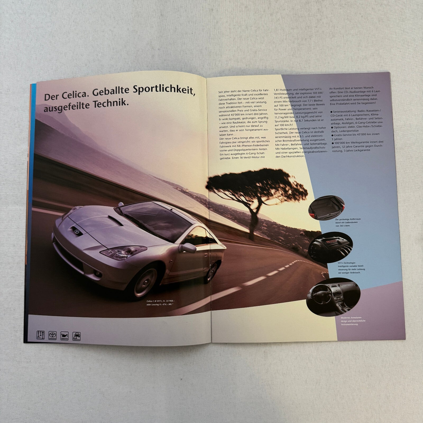 2000 Toyota Car Sales Brochure Catalog MR2 Celica Previa Landcruiser GERMAN TEXT