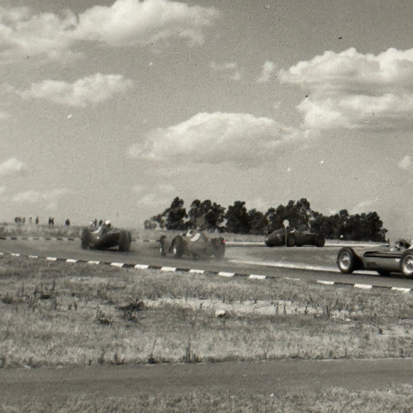 1957 Grand Prix Racing Photo Juan Manuel Fangio Mike Hawthorn Modern Print