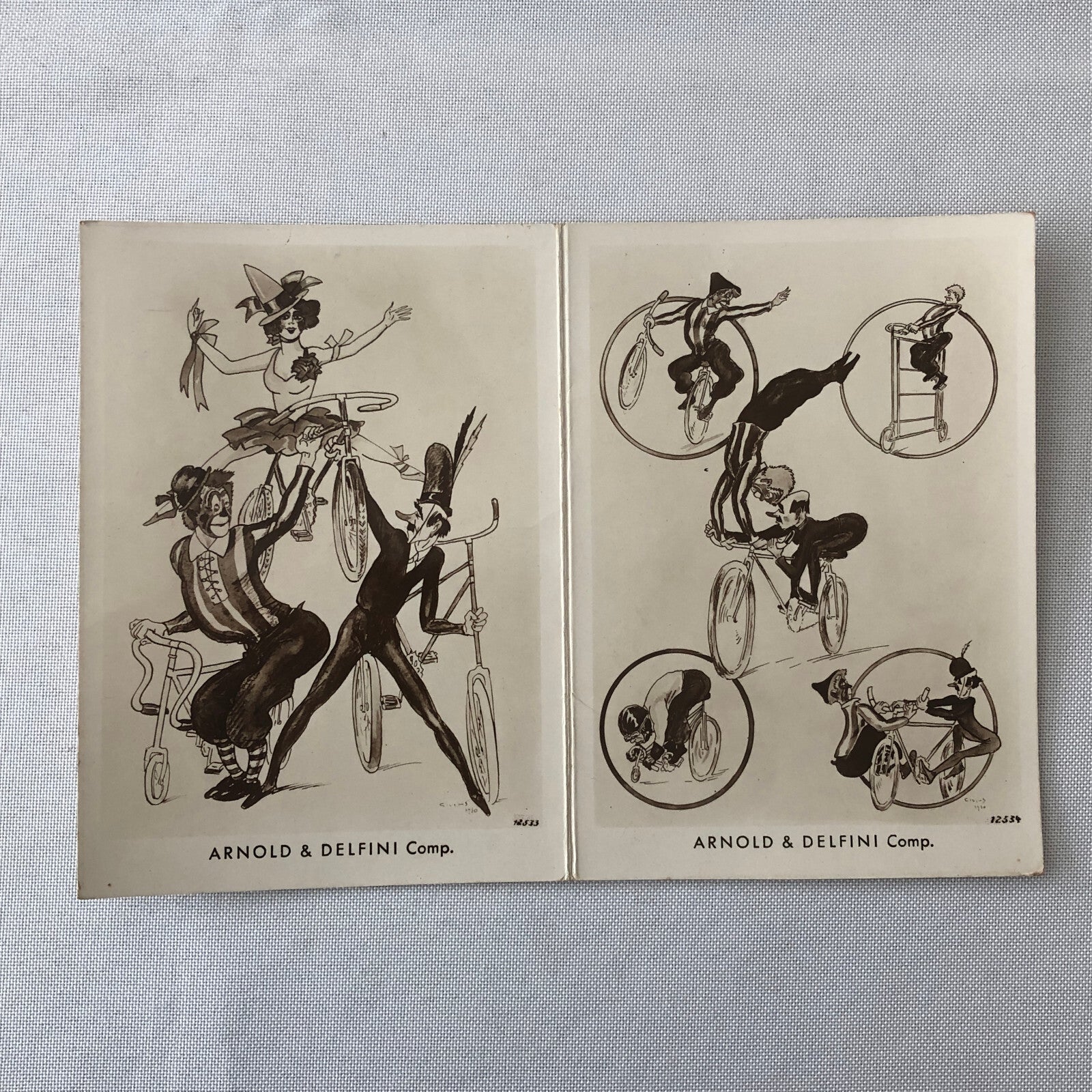 Circus Bicycle Act Photo Card Arnold & Delfini Comp Belgium Bike