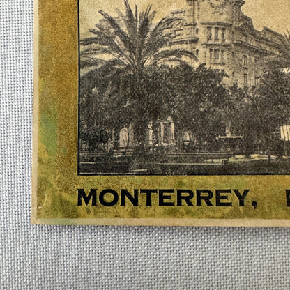 Vintage Hotel Travel Luggage Label Gran Hotel Ancira Monterrey Mexico