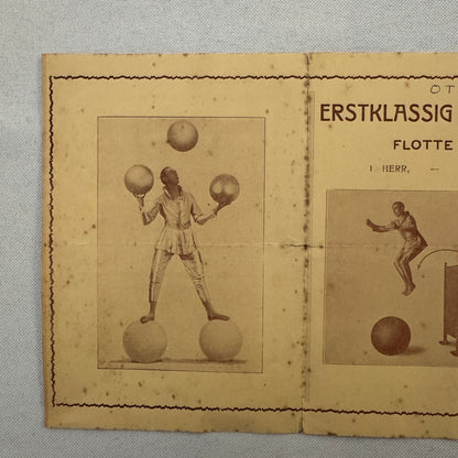 Circus Juggling Balancing Acrobat Act Ottare Vintage Brochure Advertising