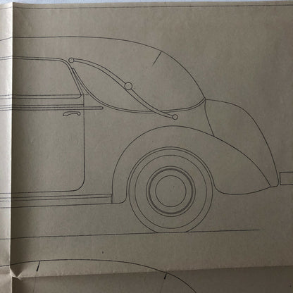 1936 Coachbuilder Car Design Blueprint Rendering Blue Print Coupe