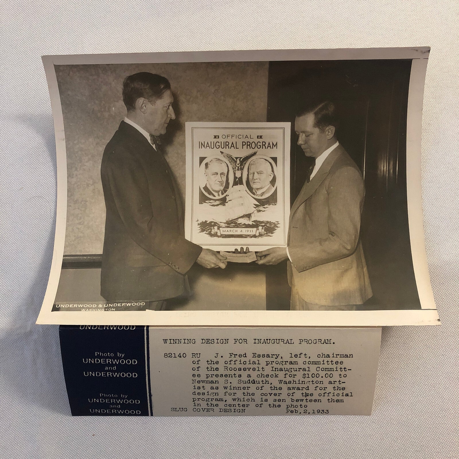 Press Photo Photograph FDR President Franklin Roosevelt Inauguration 1933