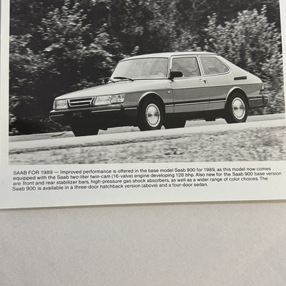 1989 Saab 900 Car Automobile Factory Press Photo Photograph Print
