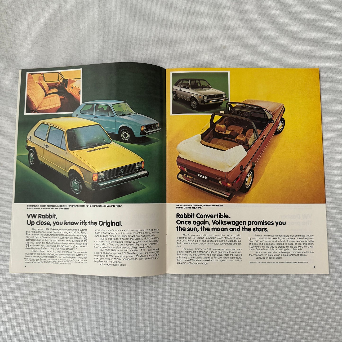 1981 Volkswagen VW Car Sales Brochure Catalog Vanagon Camper Jetta Scirocco +