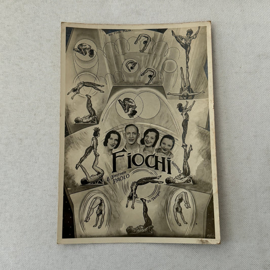 Vintage Circus Acrobat Balancing Act Photo Photograph Fiochi Sisters Paolo